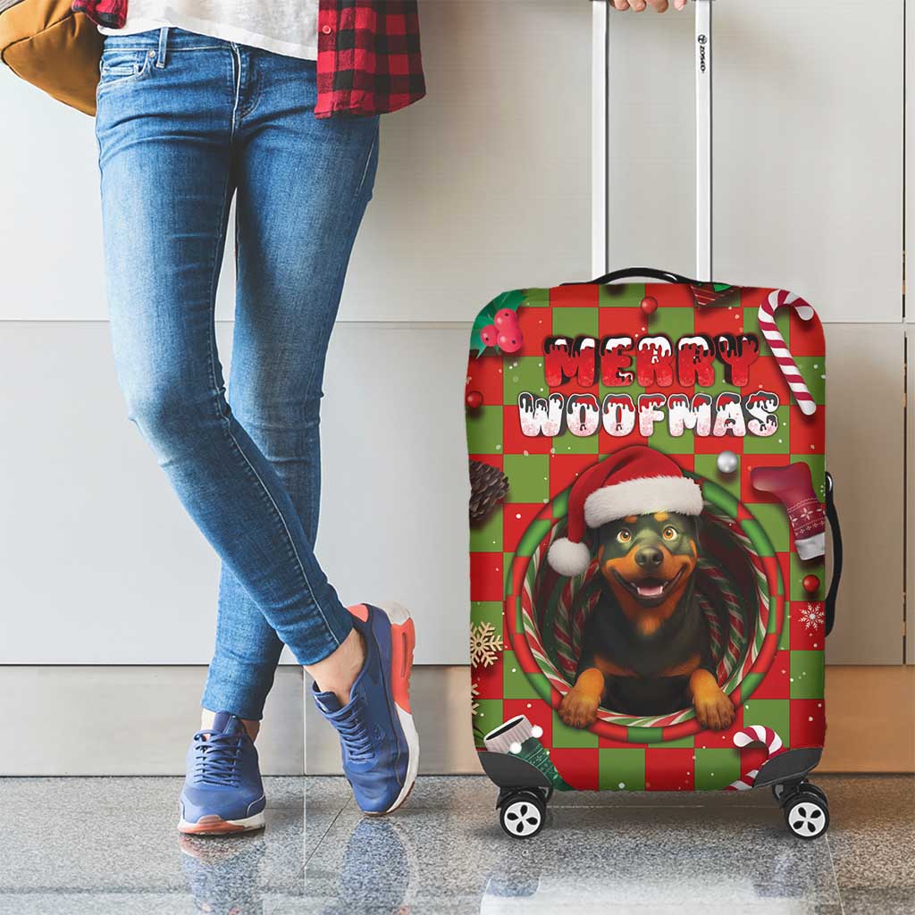 Rottweiler Christmas Luggage Cover Merry Woofmas - Wonder Print Shop