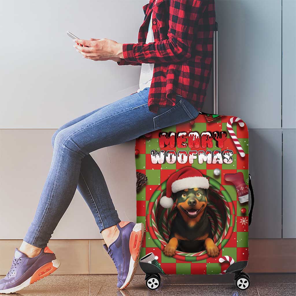 Rottweiler Christmas Luggage Cover Merry Woofmas - Wonder Print Shop