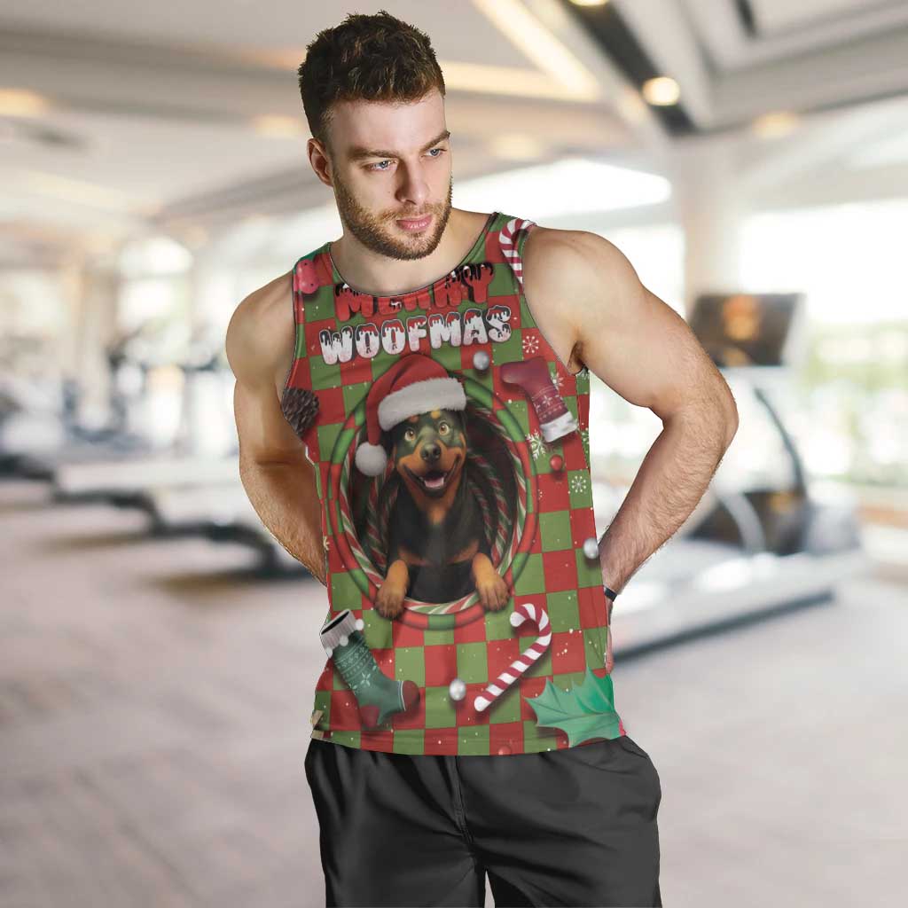 Rottweiler Christmas Men Tank Top Merry Woofmas - Wonder Print Shop