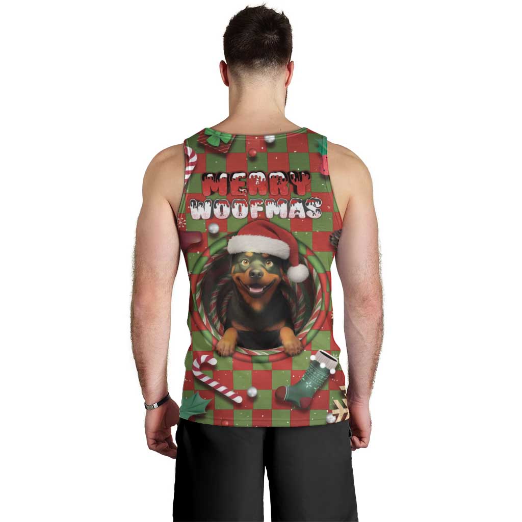 Rottweiler Christmas Men Tank Top Merry Woofmas - Wonder Print Shop