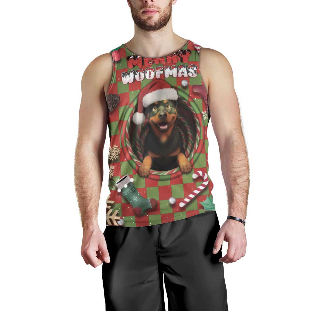 Rottweiler Christmas Men Tank Top Merry Woofmas - Wonder Print Shop