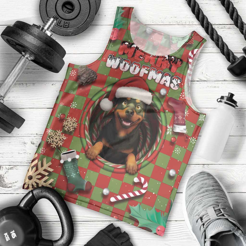 Rottweiler Christmas Men Tank Top Merry Woofmas - Wonder Print Shop