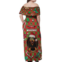 Rottweiler Christmas Off Shoulder Maxi Dress Merry Woofmas - Wonder Print Shop