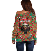 Rottweiler Christmas Off Shoulder Sweater Merry Woofmas - Wonder Print Shop