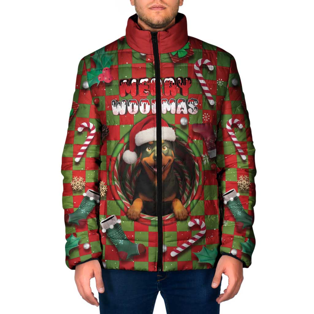Rottweiler Christmas Padded Jacket Merry Woofmas - Wonder Print Shop