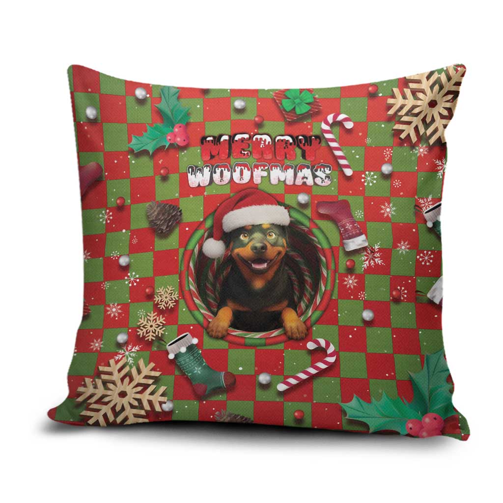 Rottweiler Christmas Pillow Cover Merry Woofmas - Wonder Print Shop