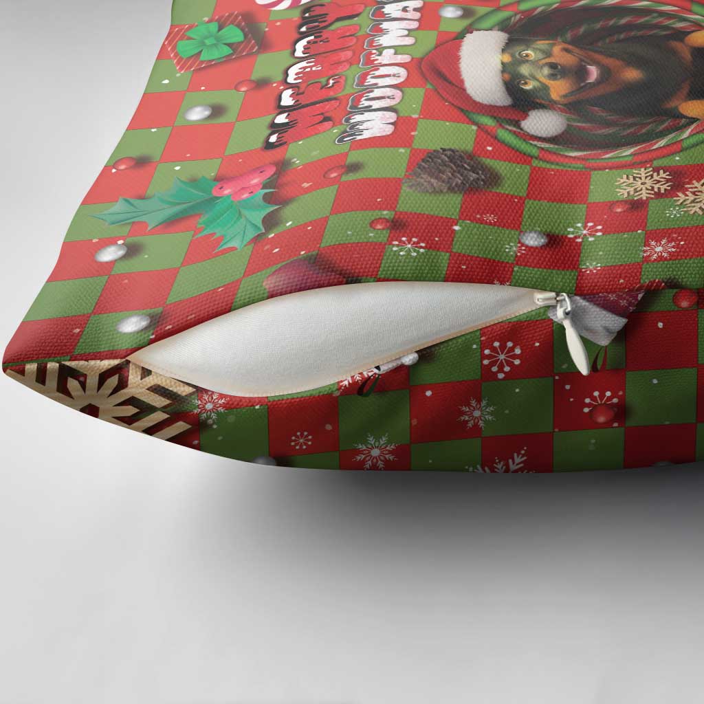Rottweiler Christmas Pillow Cover Merry Woofmas - Wonder Print Shop