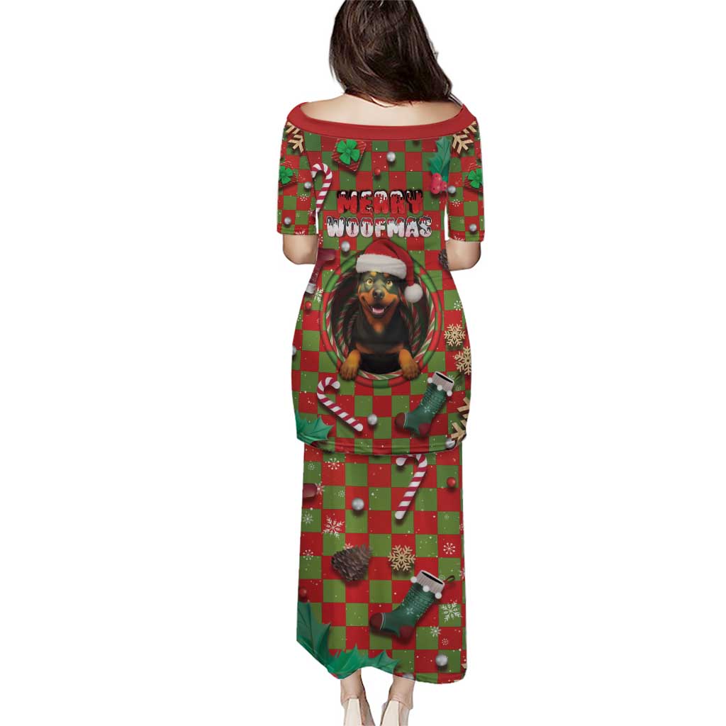 Rottweiler Christmas Puletasi Merry Woofmas - Wonder Print Shop