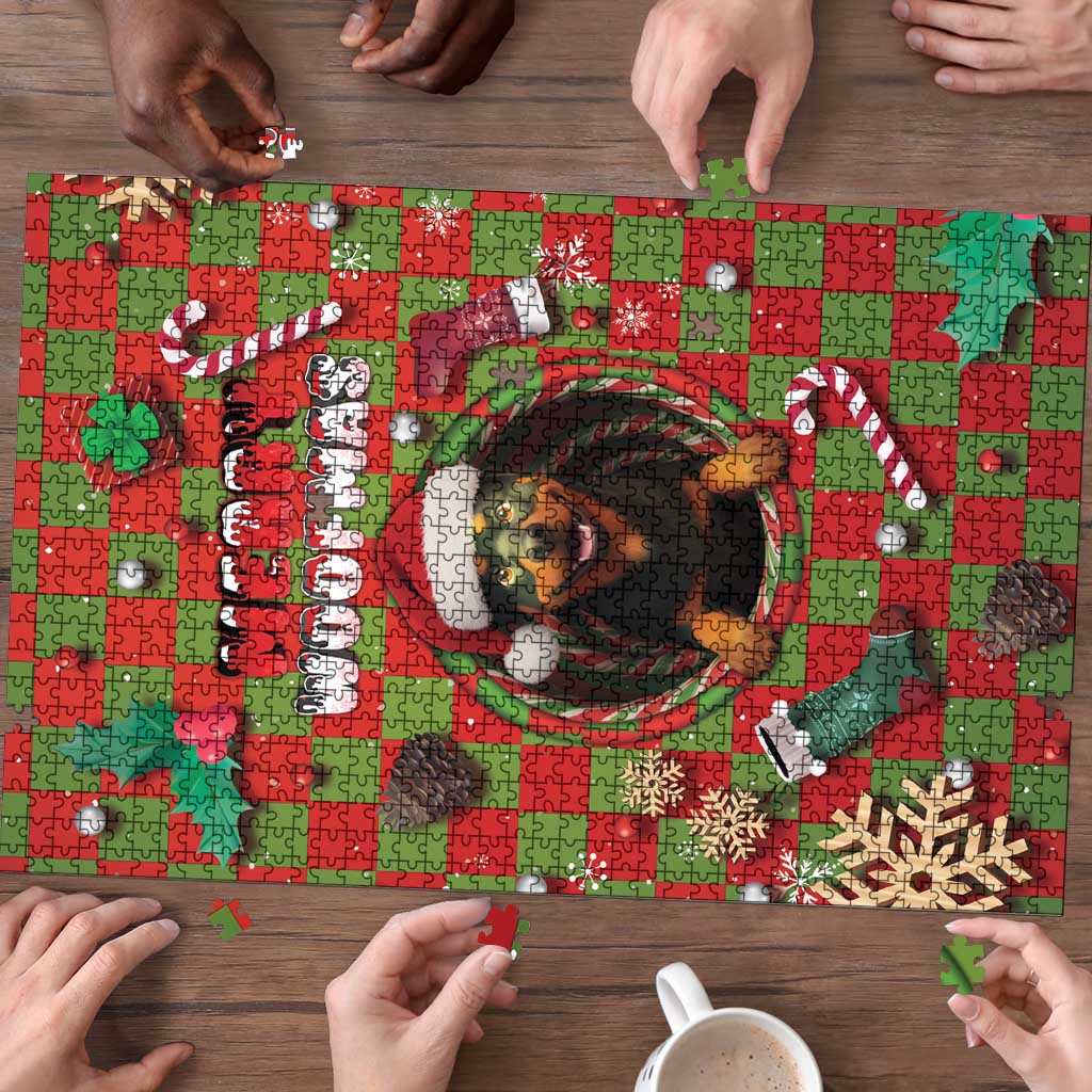 Rottweiler Christmas Puzzle Merry Woofmas - Wonder Print Shop