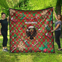 Rottweiler Christmas Quilt Merry Woofmas - Wonder Print Shop