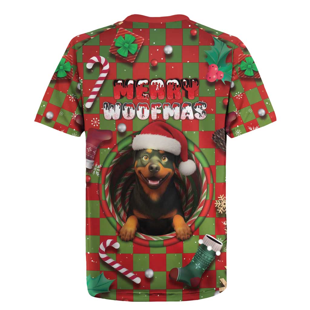 Rottweiler Christmas Rugby Jersey Merry Woofmas - Wonder Print Shop