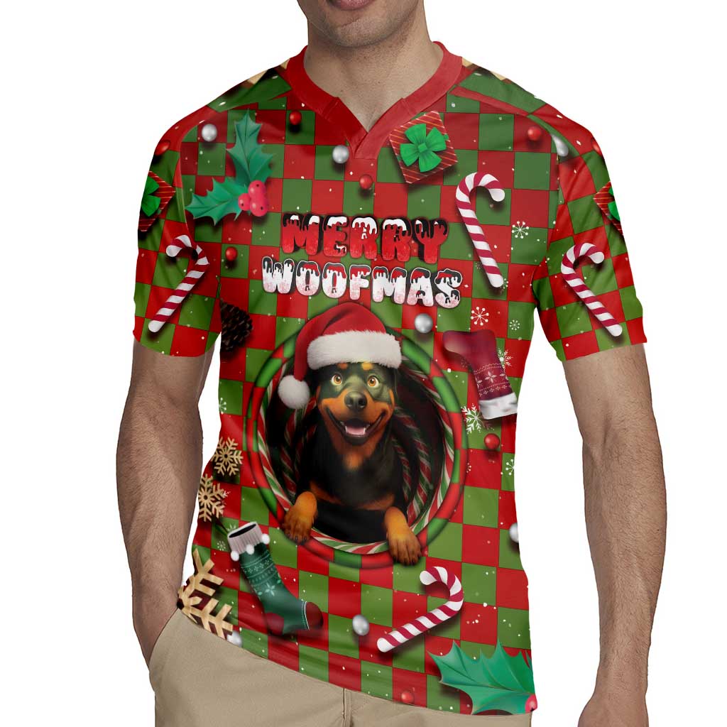 Rottweiler Christmas Rugby Jersey Merry Woofmas - Wonder Print Shop