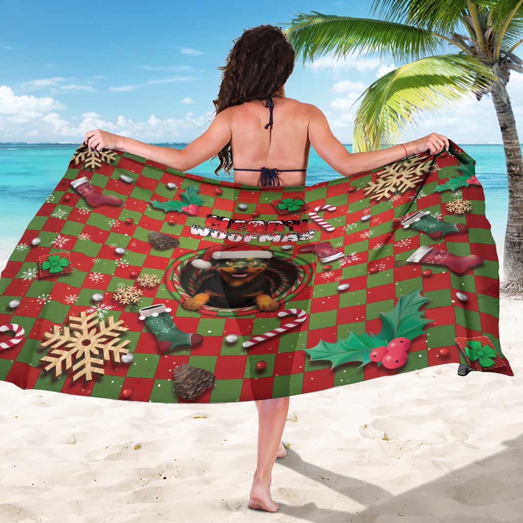 Rottweiler Christmas Sarong Merry Woofmas - Wonder Print Shop
