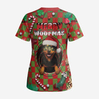 Rottweiler Christmas Scrub Top Merry Woofmas - Wonder Print Shop