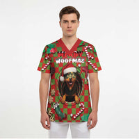 Rottweiler Christmas Scrub Top Merry Woofmas - Wonder Print Shop