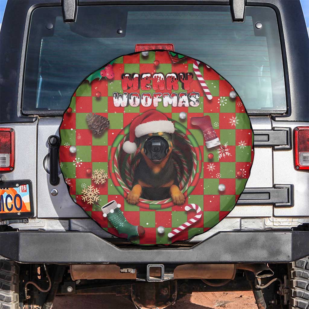 Rottweiler Christmas Spare Tire Cover Merry Woofmas - Wonder Print Shop