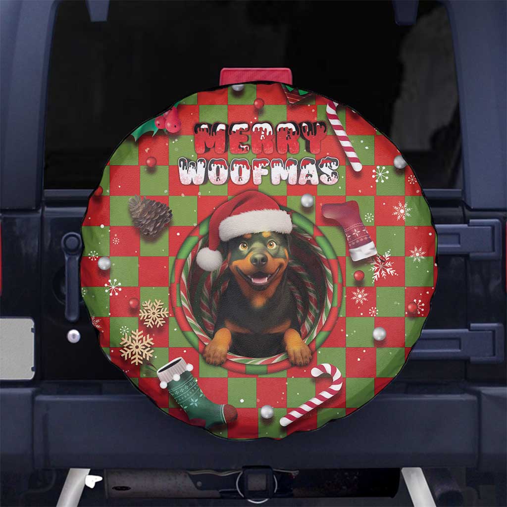 Rottweiler Christmas Spare Tire Cover Merry Woofmas - Wonder Print Shop