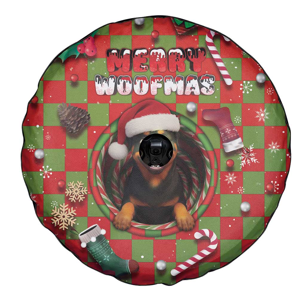 Rottweiler Christmas Spare Tire Cover Merry Woofmas - Wonder Print Shop