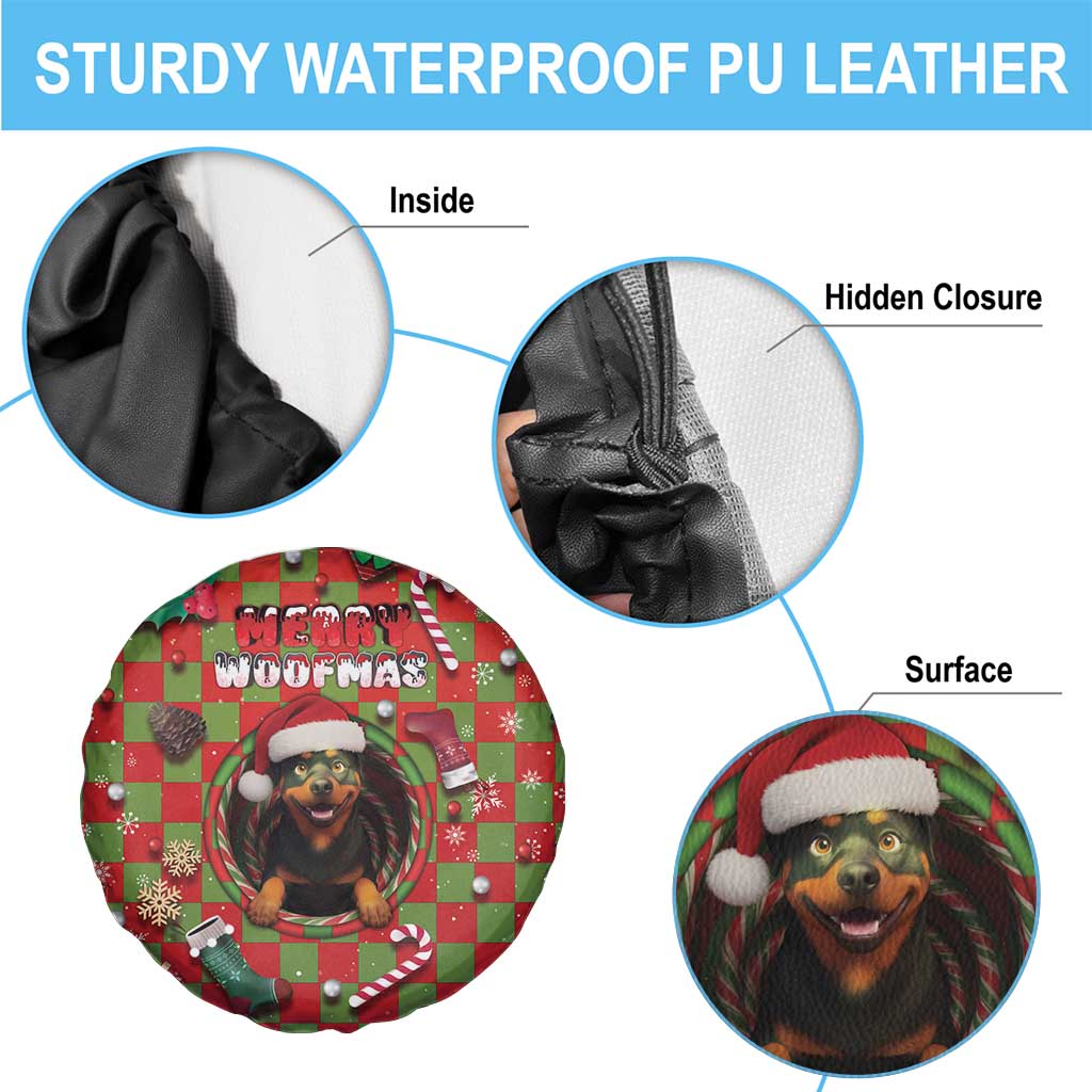 Rottweiler Christmas Spare Tire Cover Merry Woofmas - Wonder Print Shop