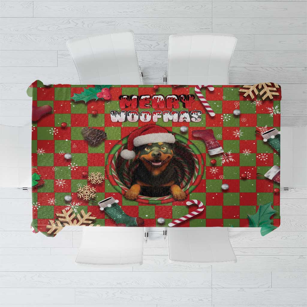 Rottweiler Christmas Tablecloth Merry Woofmas - Wonder Print Shop