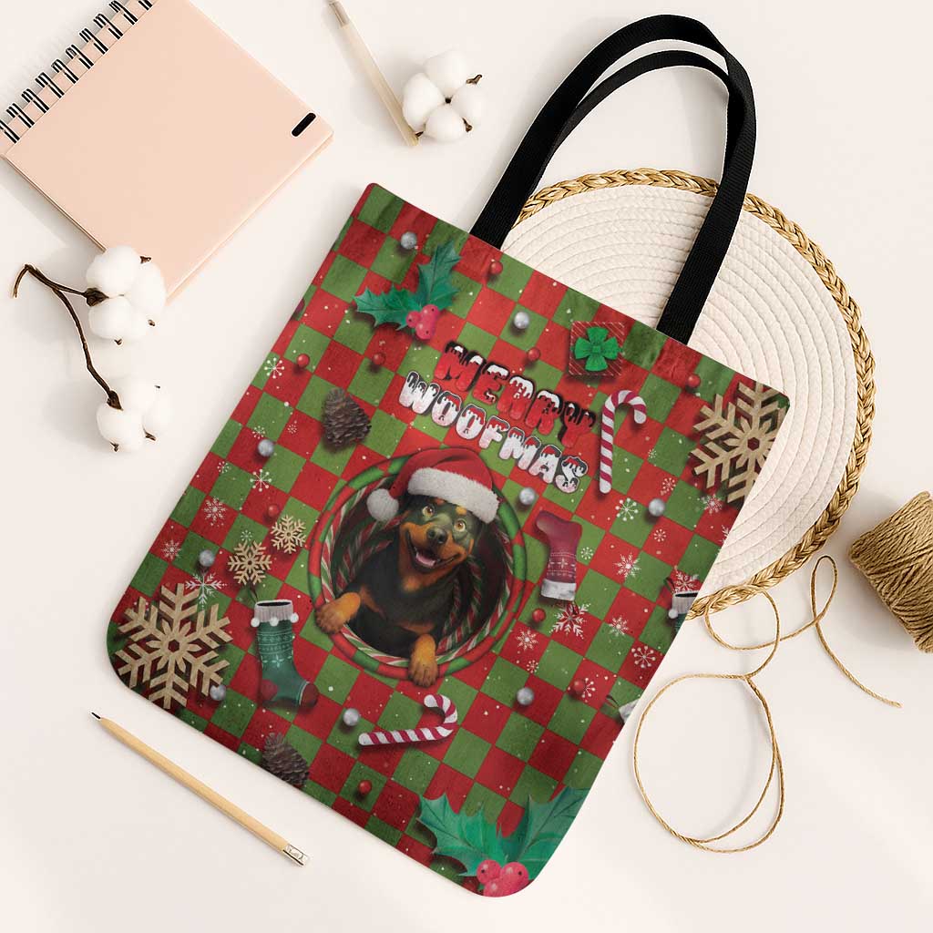 Rottweiler Christmas Tote Bag Merry Woofmas - Wonder Print Shop