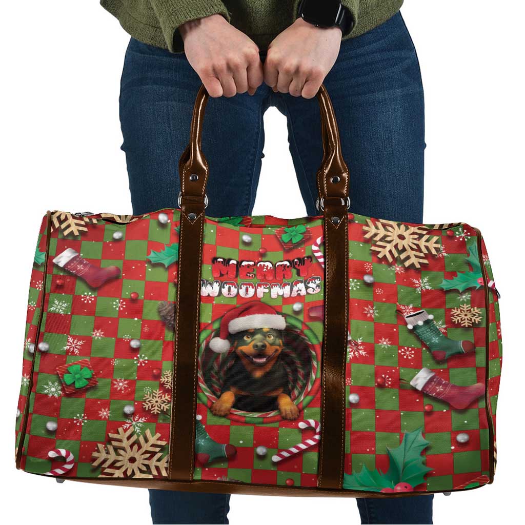 Rottweiler Christmas Travel Bag Merry Woofmas - Wonder Print Shop