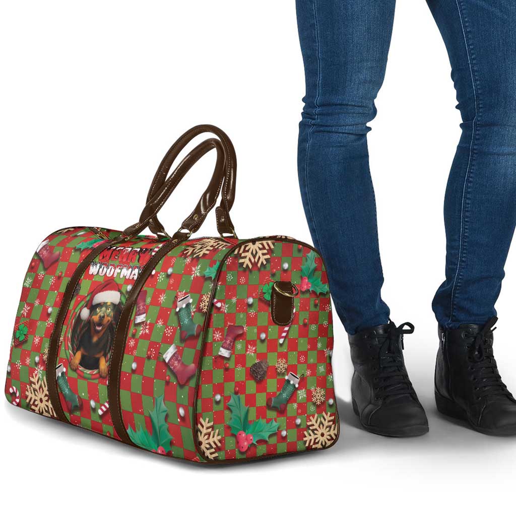Rottweiler Christmas Travel Bag Merry Woofmas - Wonder Print Shop