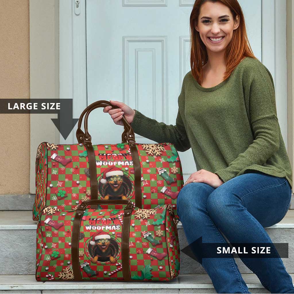 Rottweiler Christmas Travel Bag Merry Woofmas - Wonder Print Shop