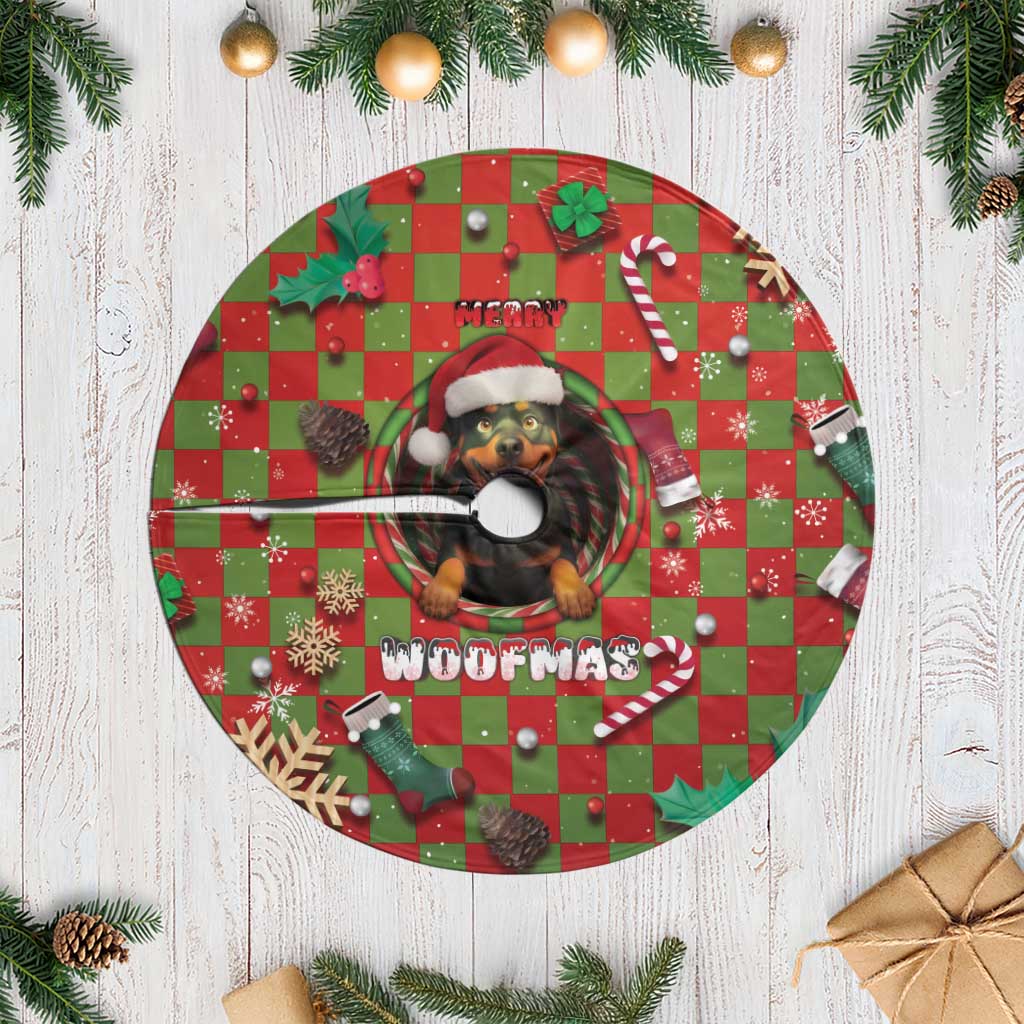 Rottweiler Christmas Tree Skirt Merry Woofmas - Wonder Print Shop