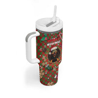 Rottweiler Christmas Tumbler With Handle Merry Woofmas - Wonder Print Shop
