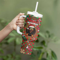 Rottweiler Christmas Tumbler With Handle Merry Woofmas - Wonder Print Shop