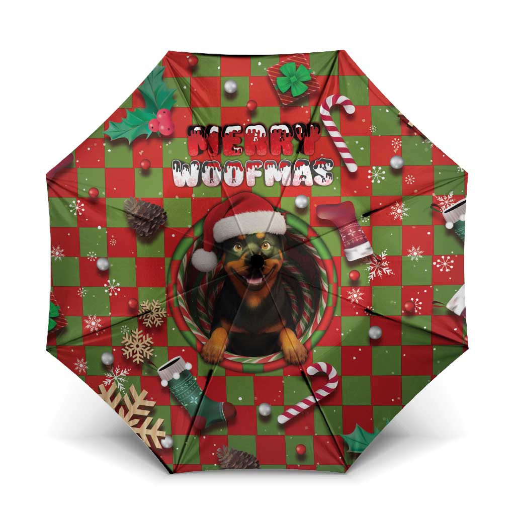 Rottweiler Christmas Umbrella Merry Woofmas - Wonder Print Shop