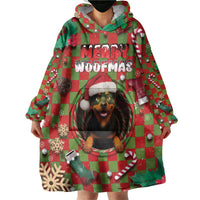 Rottweiler Christmas Wearable Blanket Hoodie Merry Woofmas - Wonder Print Shop