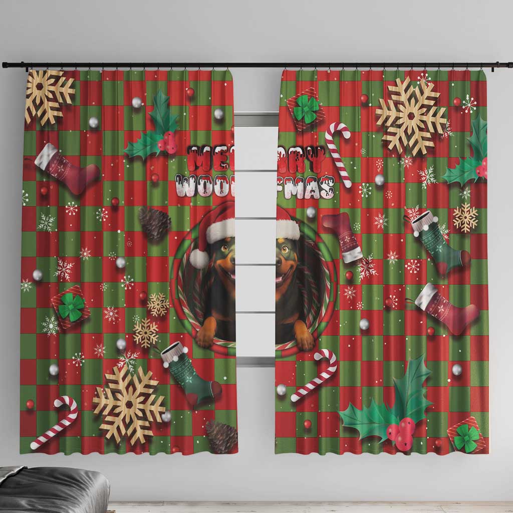 Rottweiler Christmas Window Curtain Merry Woofmas - Wonder Print Shop