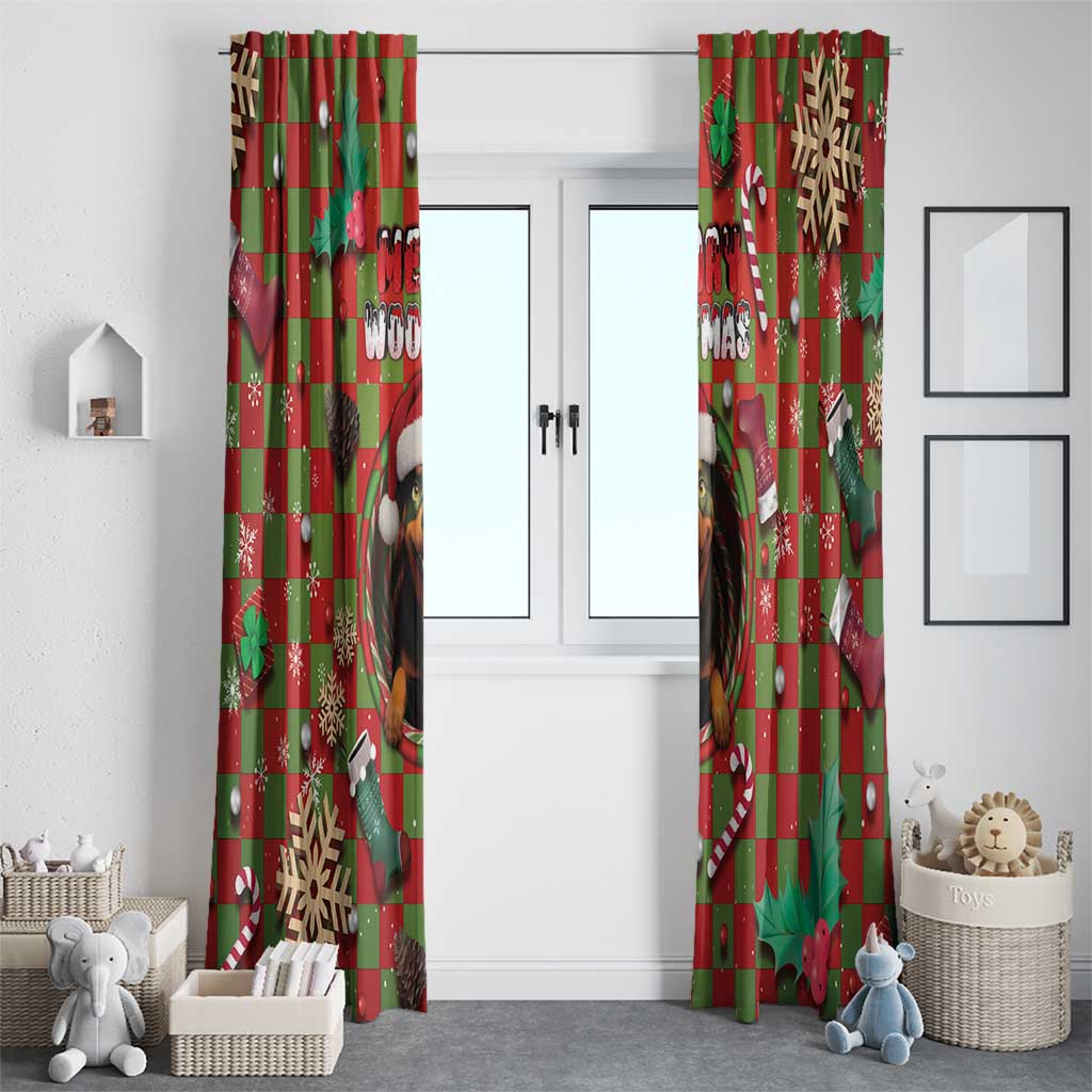 Rottweiler Christmas Window Curtain Merry Woofmas - Wonder Print Shop