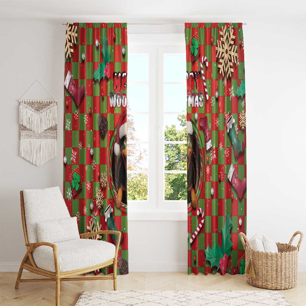 Rottweiler Christmas Window Curtain Merry Woofmas - Wonder Print Shop