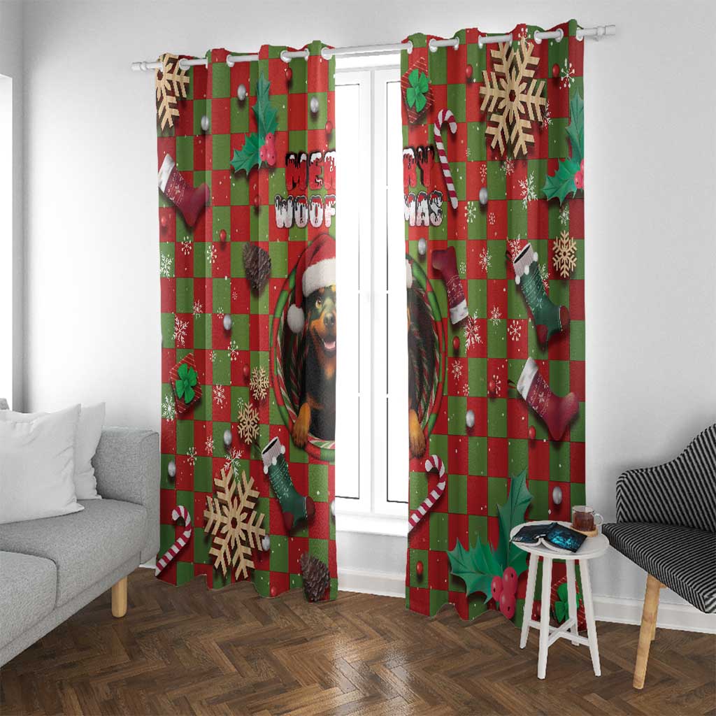 Rottweiler Christmas Window Curtain Merry Woofmas - Wonder Print Shop