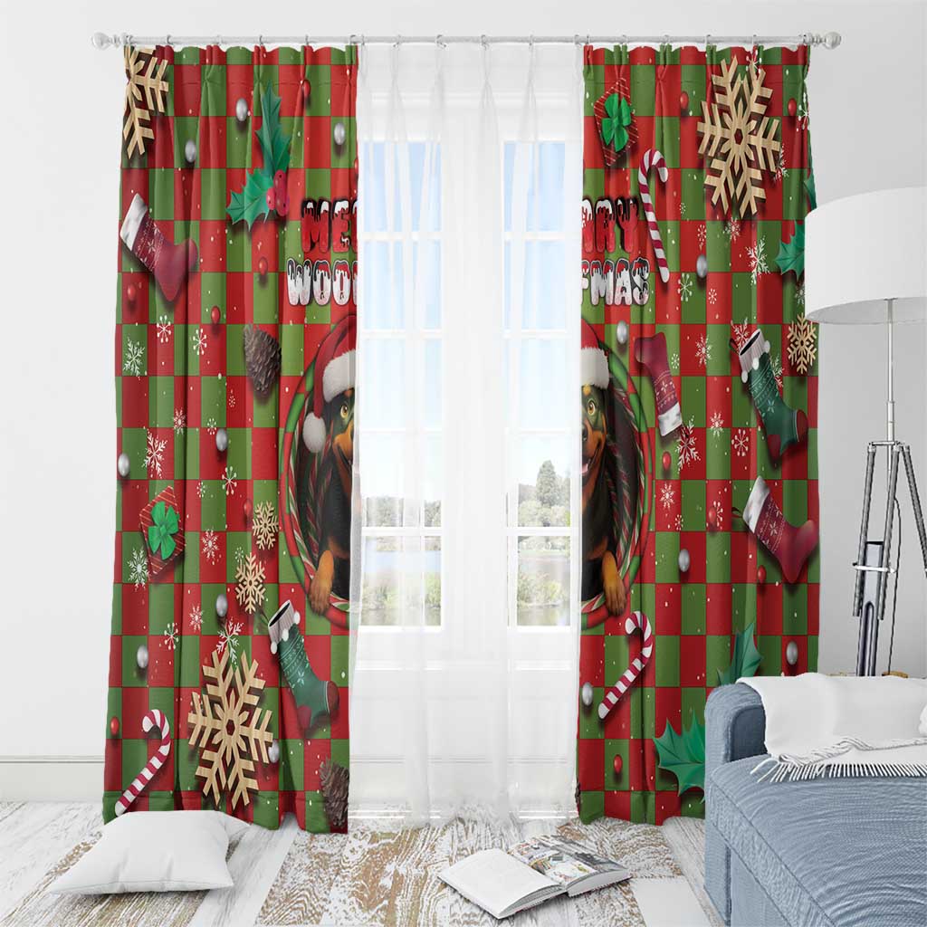 Rottweiler Christmas Window Curtain Merry Woofmas - Wonder Print Shop
