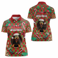 Rottweiler Christmas Women Polo Shirt Merry Woofmas - Wonder Print Shop