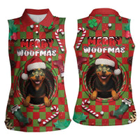 Rottweiler Christmas Women Sleeveless Polo Shirt Merry Woofmas - Wonder Print Shop