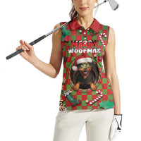 Rottweiler Christmas Women Sleeveless Polo Shirt Merry Woofmas - Wonder Print Shop