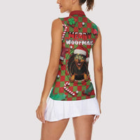 Rottweiler Christmas Women Sleeveless Polo Shirt Merry Woofmas - Wonder Print Shop