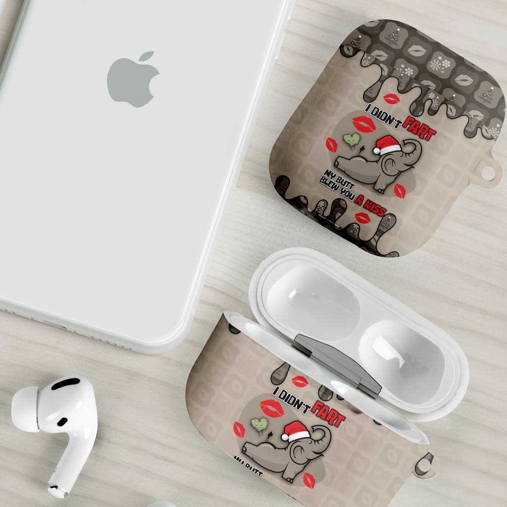 Elephant Christmas AirPods Case I Did Not Fart My Butt Blew You A Kiss - Wonder Print Shop
