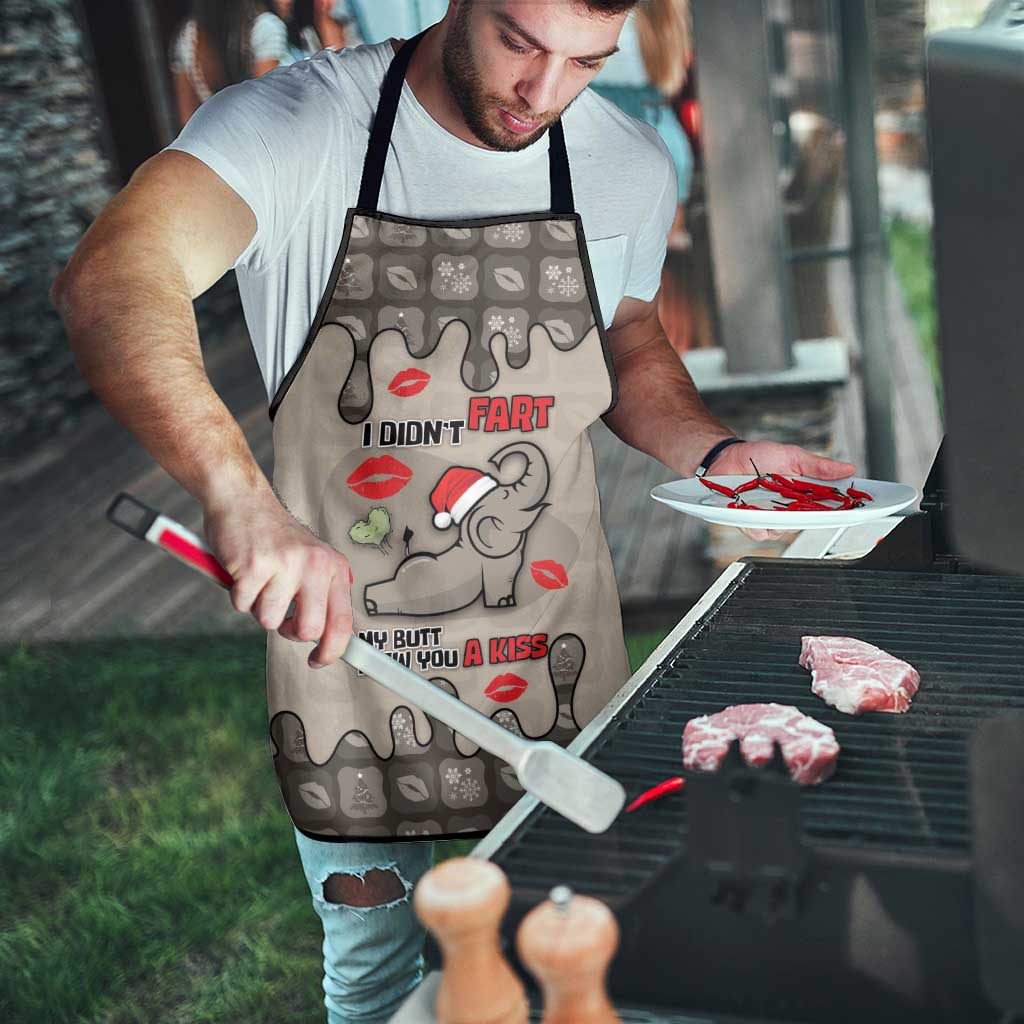 Elephant Christmas Apron I Did Not Fart My Butt Blew You A Kiss - Wonder Print Shop