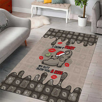 Elephant Christmas Area Rug I Did Not Fart My Butt Blew You A Kiss - Wonder Print Shop