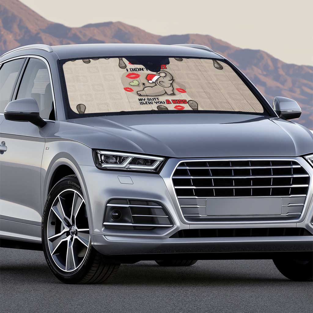 Elephant Christmas Auto Sun Shade I Did Not Fart My Butt Blew You A Kiss - Wonder Print Shop