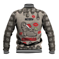 Elephant Christmas Baseball Jacket I Did Not Fart My Butt Blew You A Kiss - Wonder Print Shop