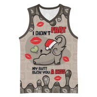 Elephant Christmas Basketball Jersey I Did Not Fart My Butt Blew You A Kiss - Wonder Print Shop