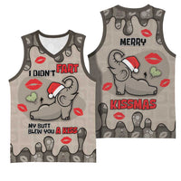 Elephant Christmas Basketball Jersey I Did Not Fart My Butt Blew You A Kiss - Wonder Print Shop