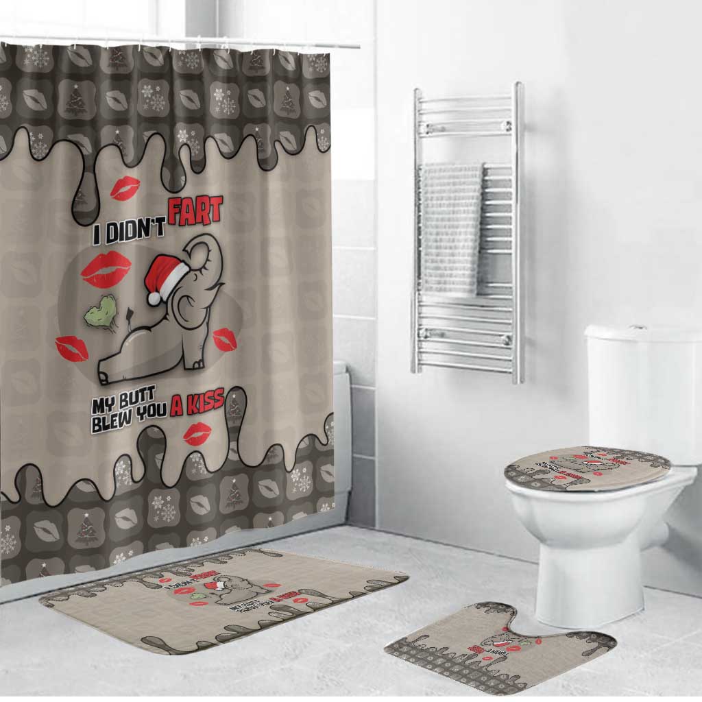 Elephant Christmas Bathroom Set I Did Not Fart My Butt Blew You A Kiss - Wonder Print Shop